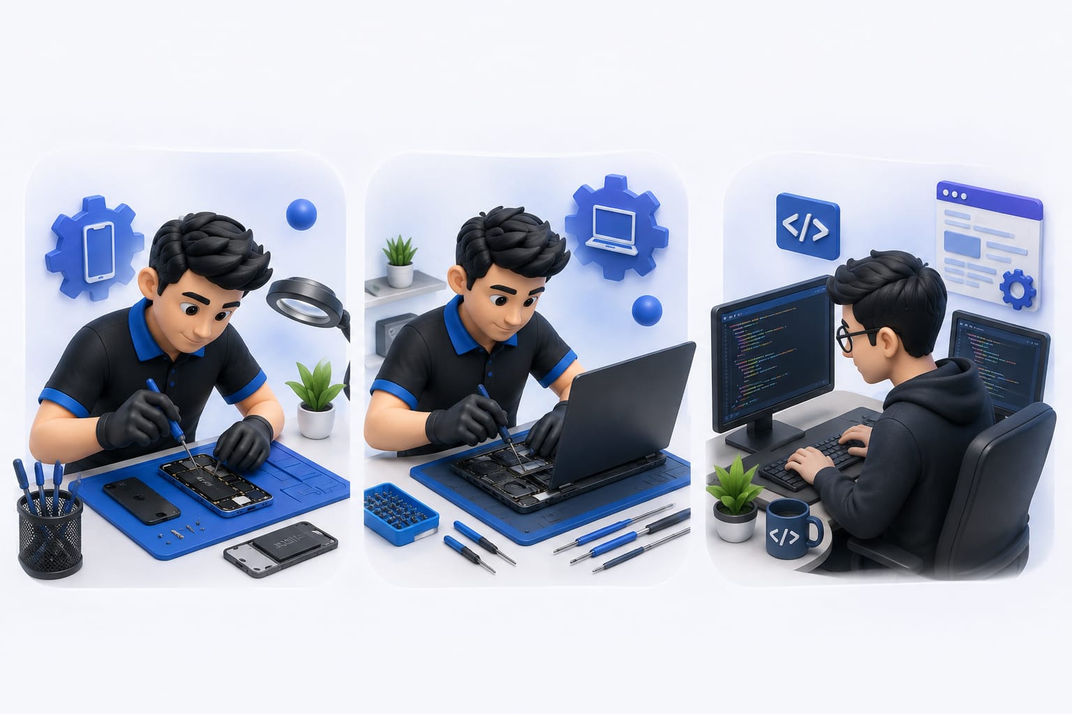 Ilustrasi layanan servis teknologi